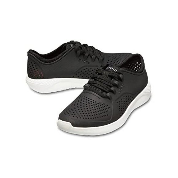 CROCS Pacer LiteRide Black Lace Up Tennis Shoe Women Size 9 - Picture 10 of 10